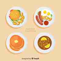 Free vector food dishes set