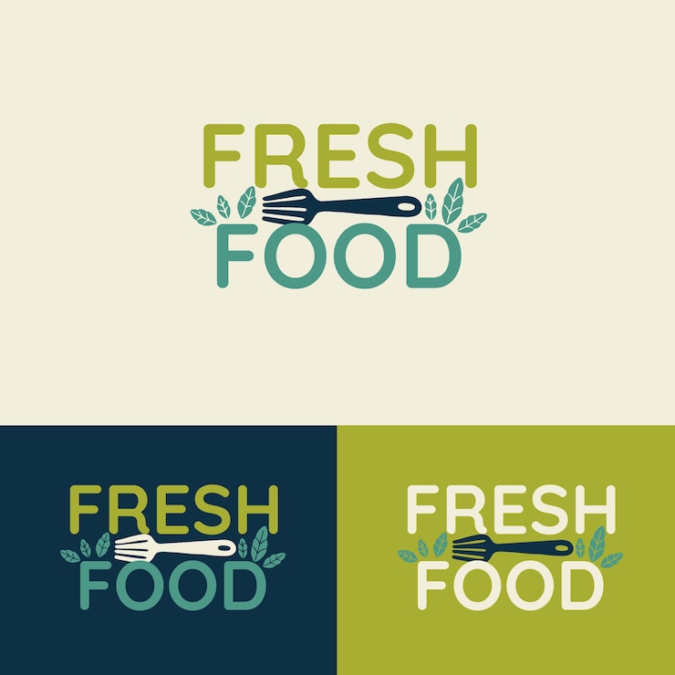 Free Vector food & drink hand drawn flat healthy food logo