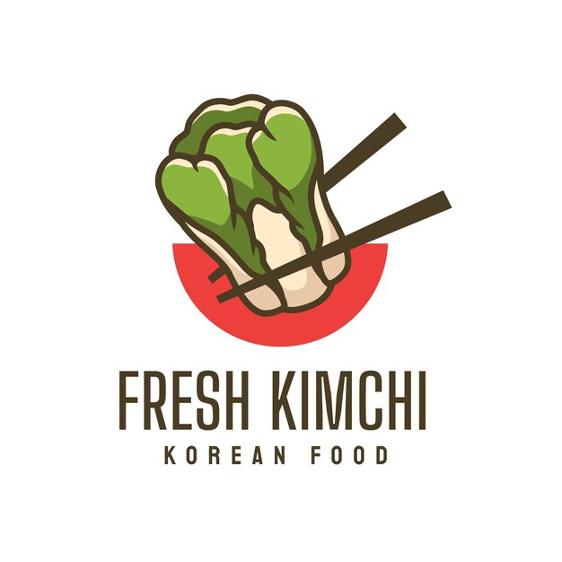 Food & drink hand drawn flat korean food logo
