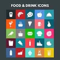 Free vector food and drink icons