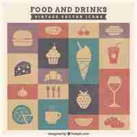 Free vector food and drink icons