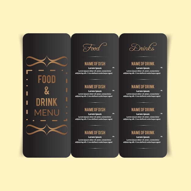 Free vector food and drink menu template