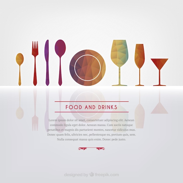 Free vector food and drinks background