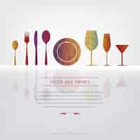 Free vector food and drinks background