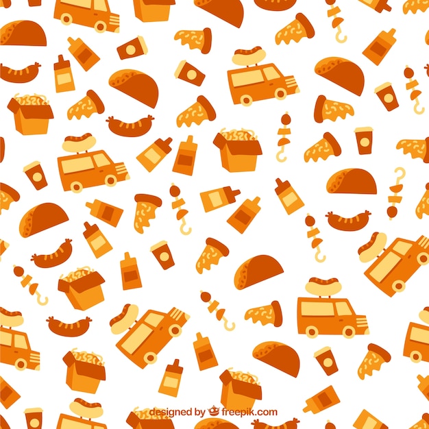 オレンジ色のフード要素パターン