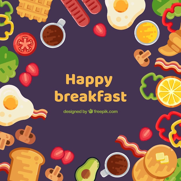 Free vector food frame with breakfast