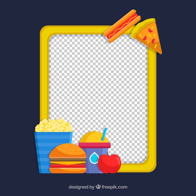 Free vector food frame with different aliments