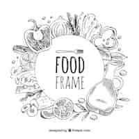 Free vector food frame with different aliments