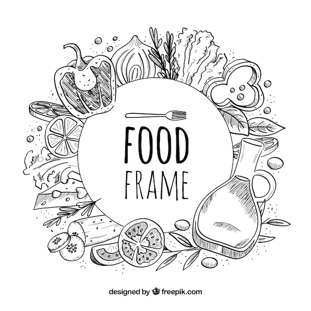 Food frame with different aliments