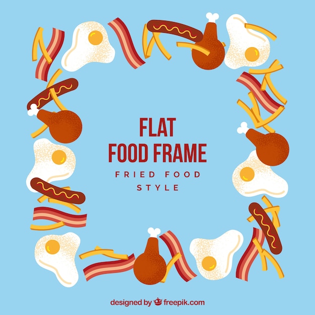 Free vector food frame with fried