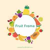 Free vector food frame with fruits