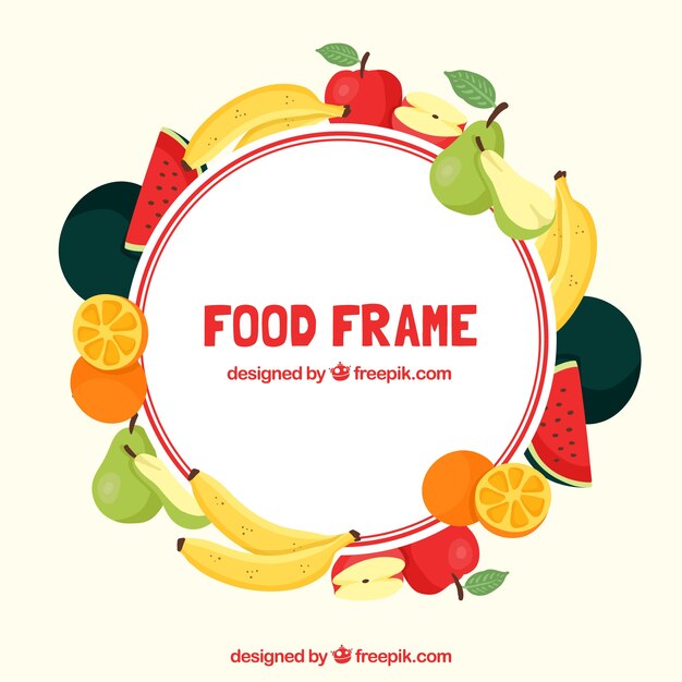 Food frame with fruits