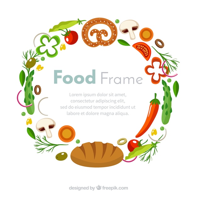 Free vector food frame with hand drawn style