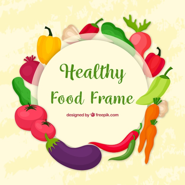 Food frame with healthy food