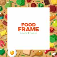 Free vector food frame with vegetables and meat