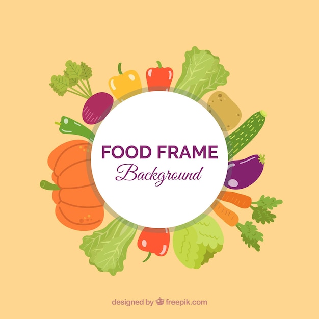 Free vector food frame with vegetables