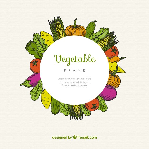 Food frame with vegetables