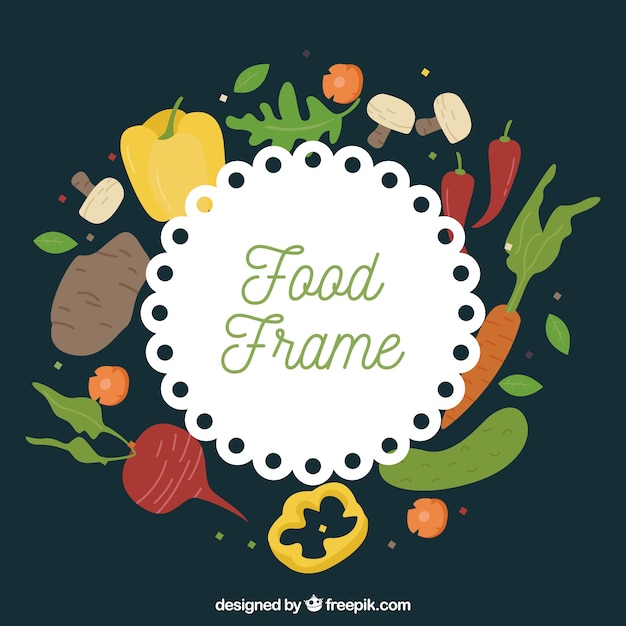 Free vector food frame with vegetables