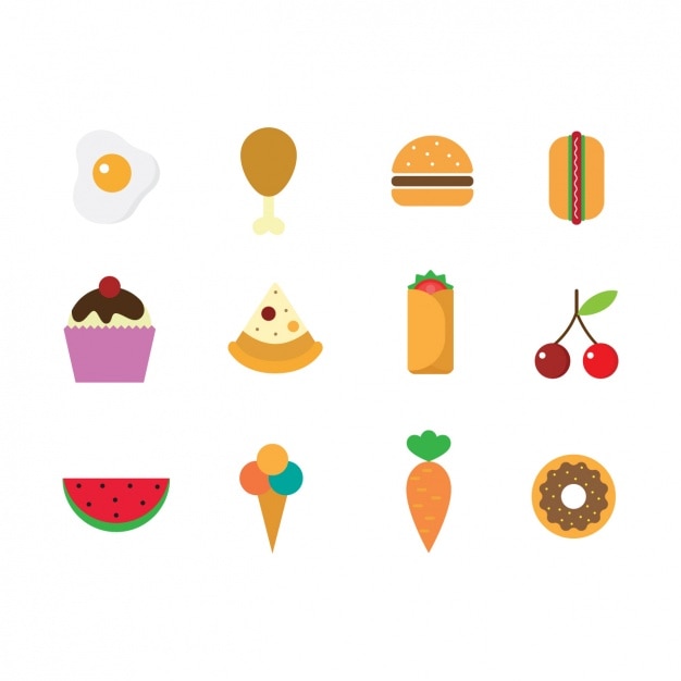 Free vector food icon set