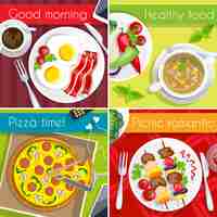 Free vector food icon set