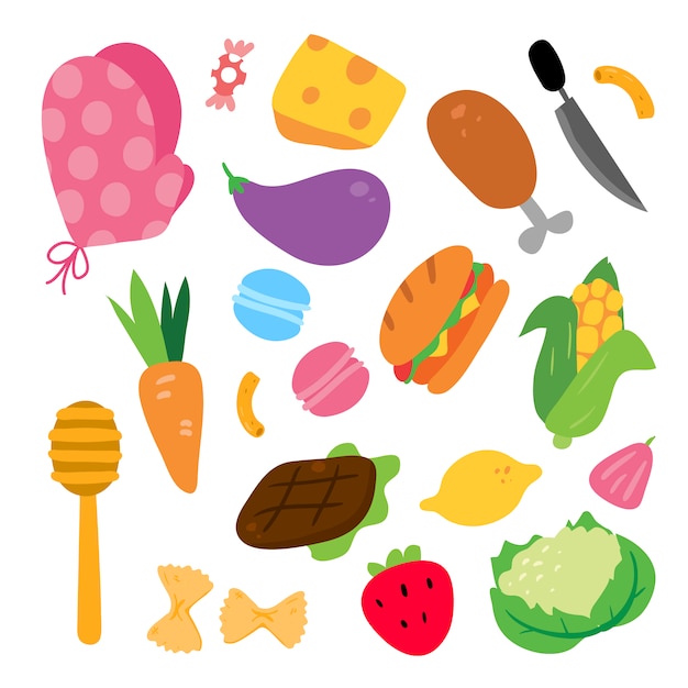 Free vector food illustration collection