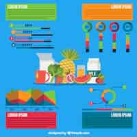 Free vector food infographic on a blue background