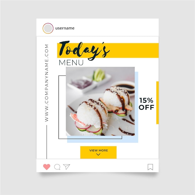 Free vector food instagram post concept