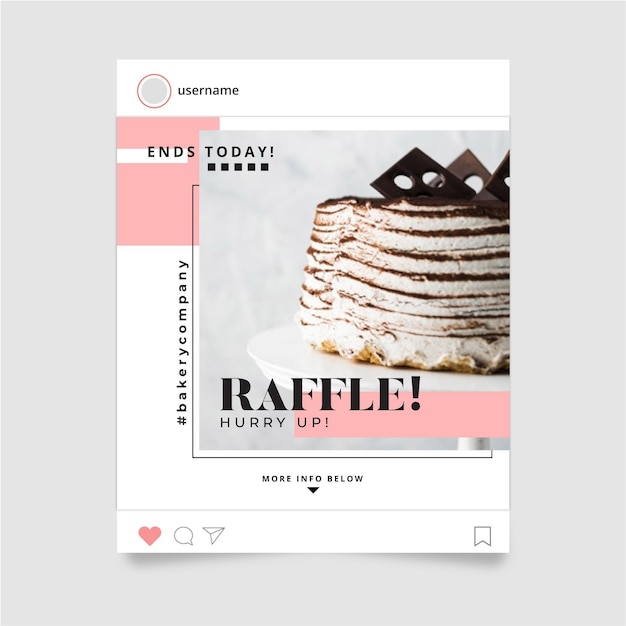 Free vector food instagram post concept