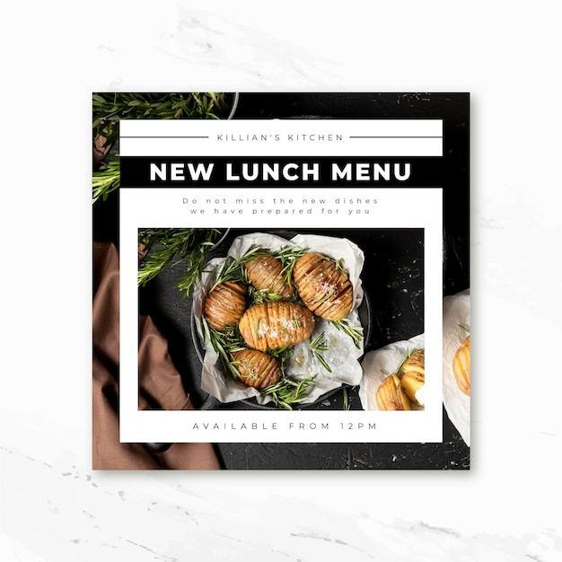 Free vector food instagram post template