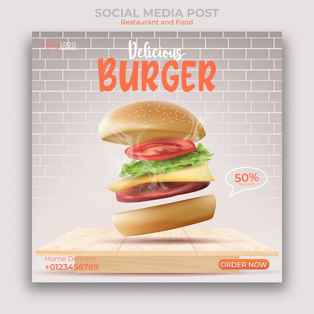 Food instagram social media template