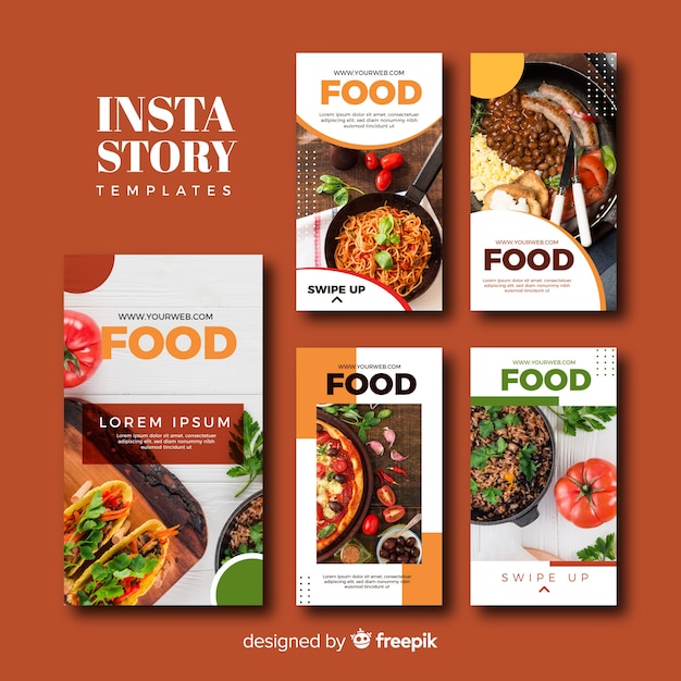 Food instagram stories template collection