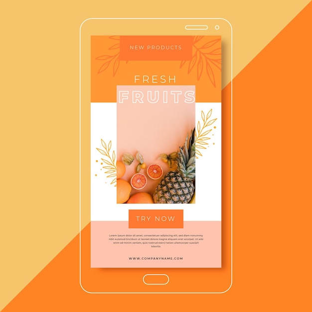 Free vector food instagram story template