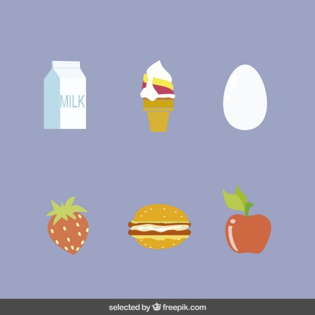 Free vector food isolated elements collection