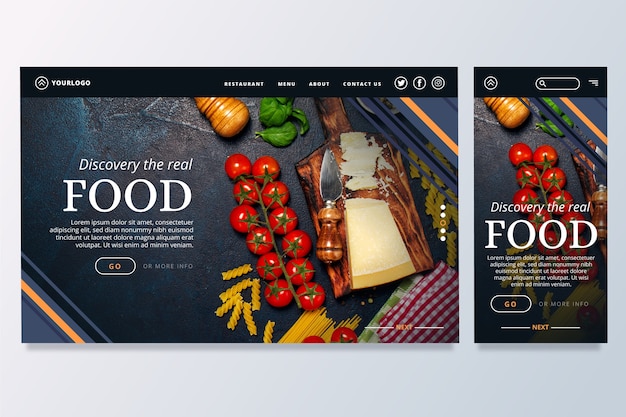 Food landing page template