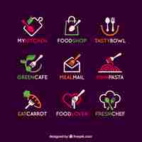 Free vector food logos collection