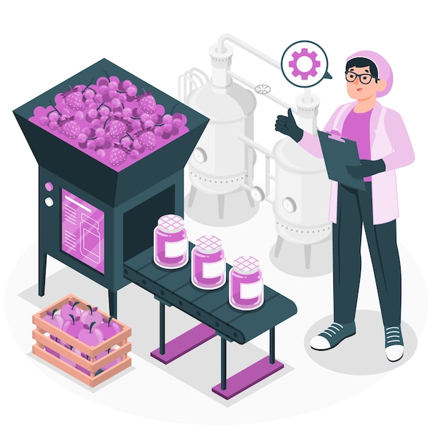 Food manufacturing concept illustration