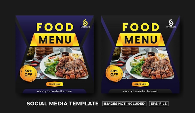 Food menu social media post template