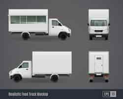 Vettore gratuito food motor van mockups