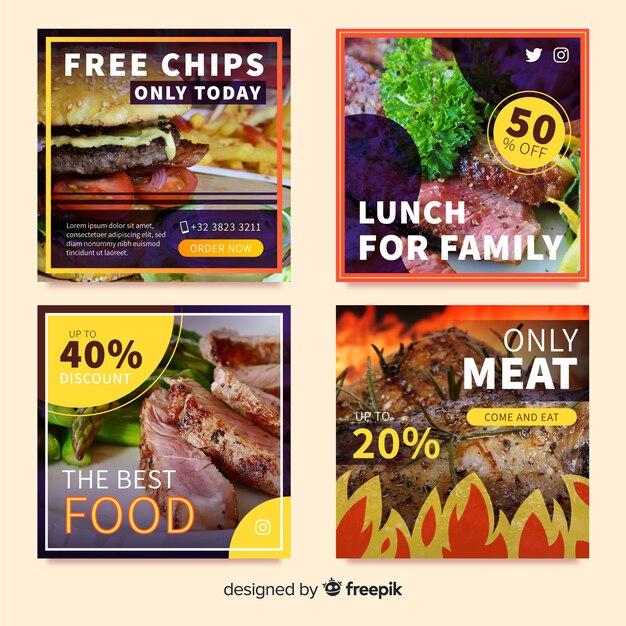 Food offer banner with photo