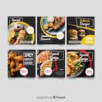 Free vector food offer banner with photo