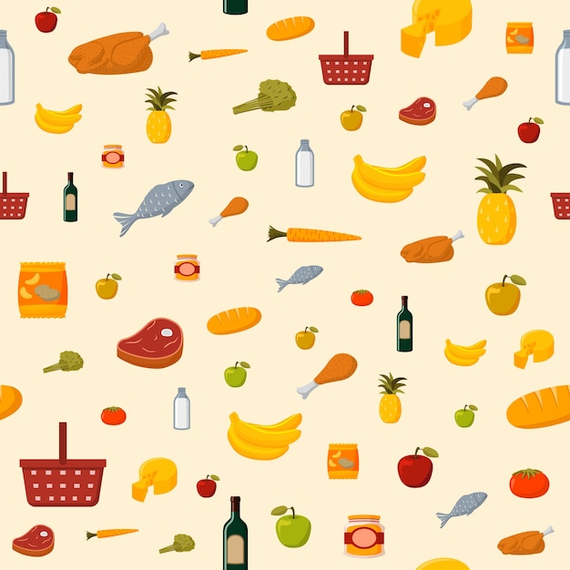 Free vector food pattern design