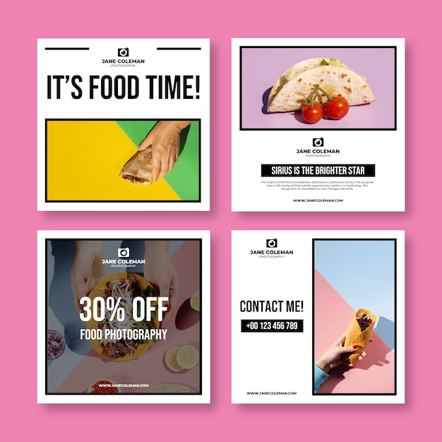 Food photographer instagram post template
