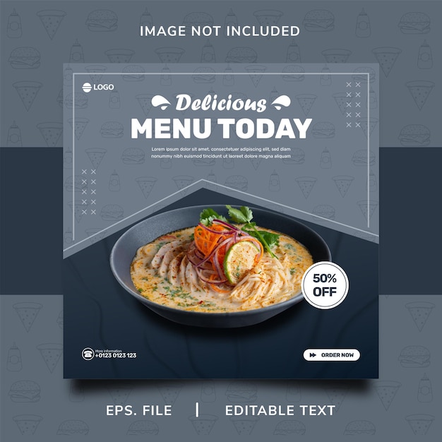 Food poster sale social media promotion and instagram banner poster post template design Premium Vector