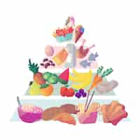 Free vector food pyramid style nutrition concept