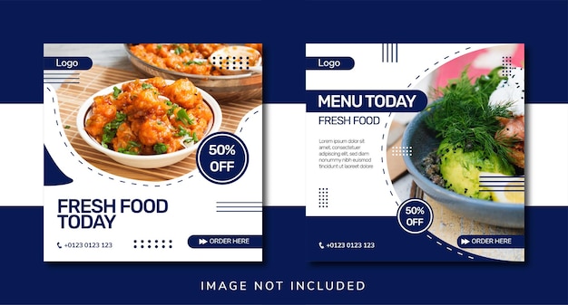 Food social media promotion and instagram banner post design