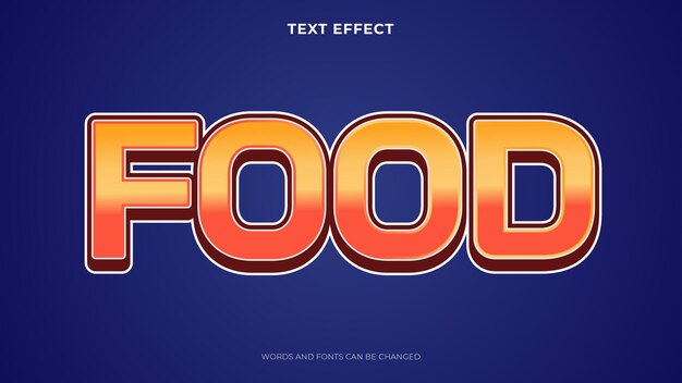 Food text effect template