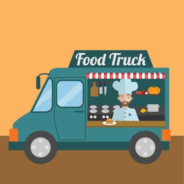 Food truck background design