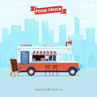 Free vector food truck background