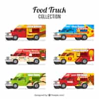 Free vector food truck collection with modern style