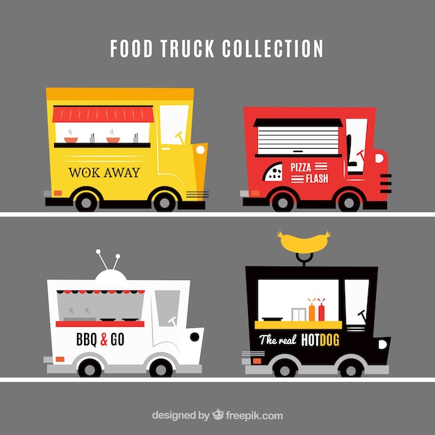 Free vector food truck collection with modern style